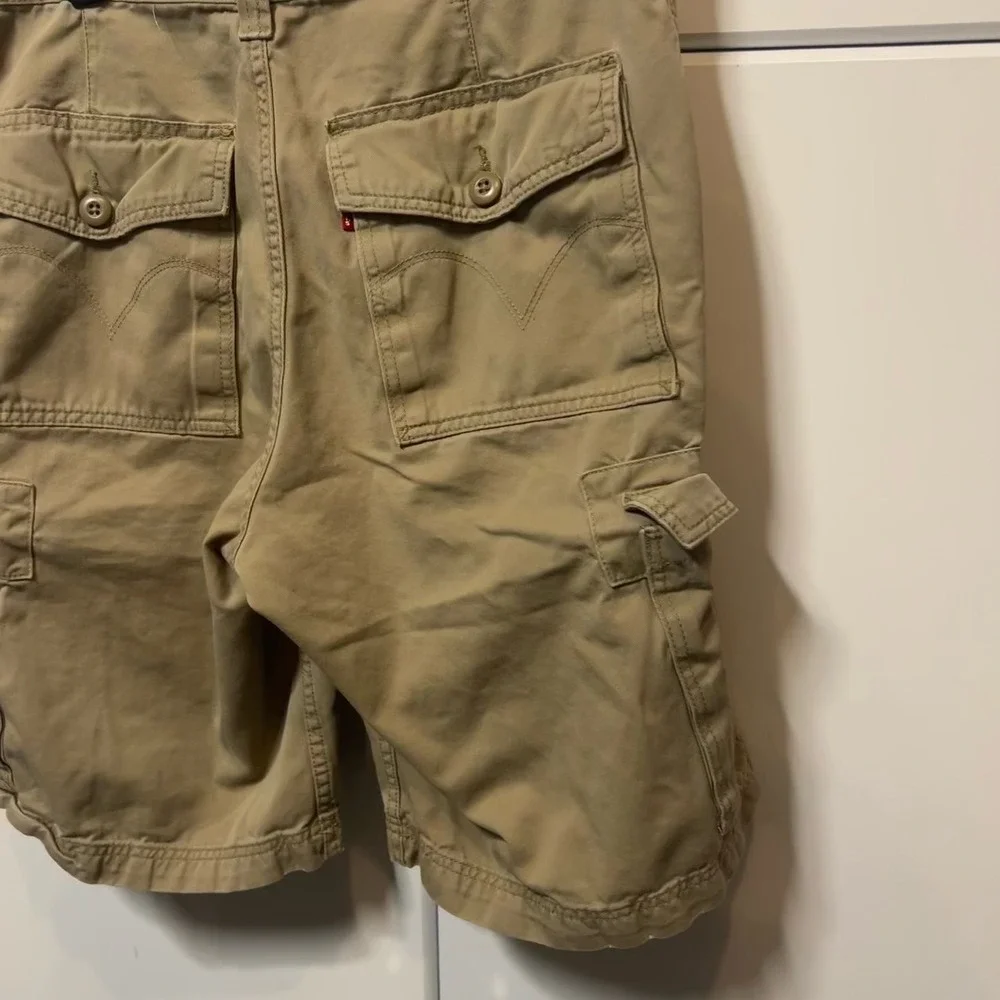 Levis Mens Cargo Shorts Tan Khaki Cotton Utility Workwear W34 Casual Summer